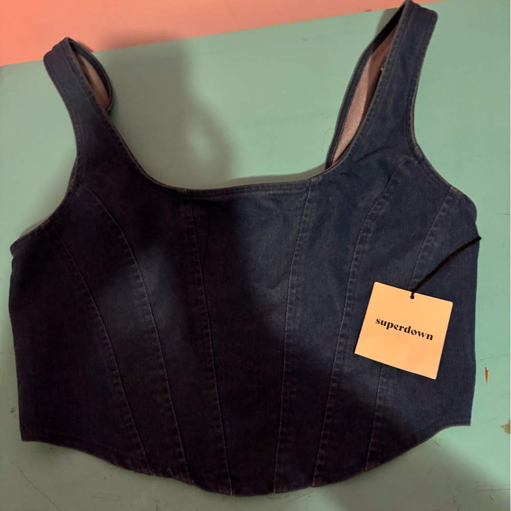 Beautiful women denim crop top